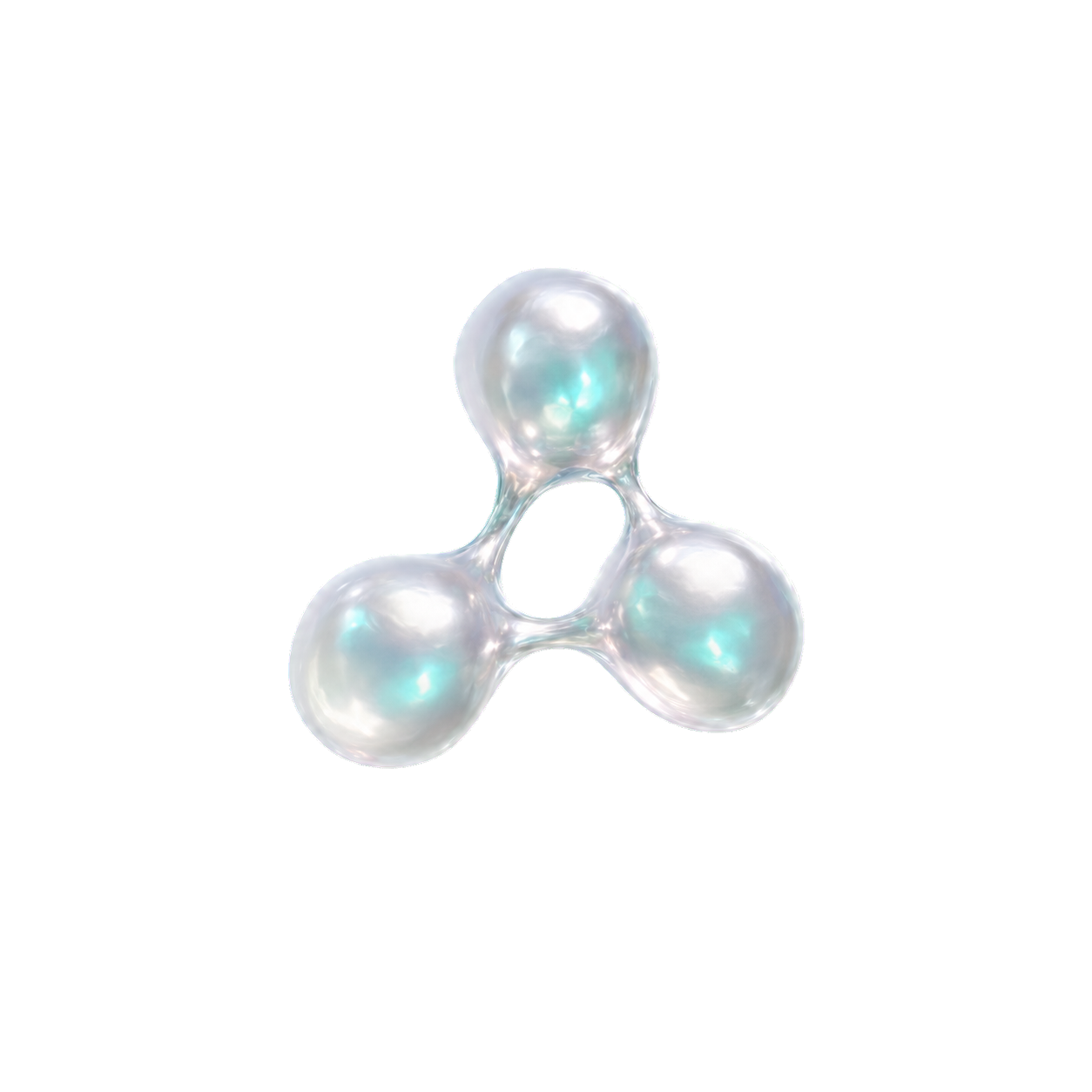 Pearlescent three-part form representing the glutathione layer